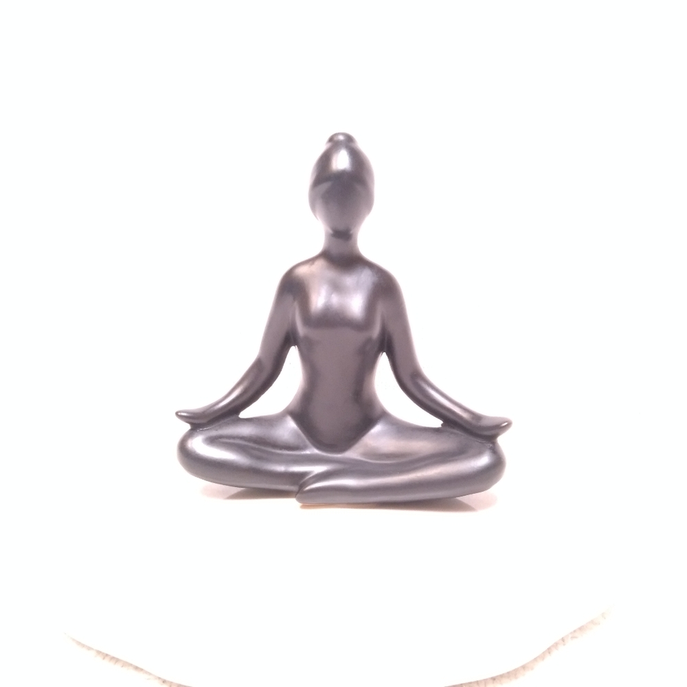 Ceramic Female Seated Yoga Lotus Pose Statue